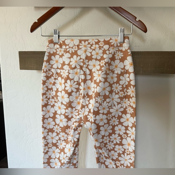 Peach Love California|Boho floral print wide leg bell bottom jeans,neutral tan • - Picture 4 of 15